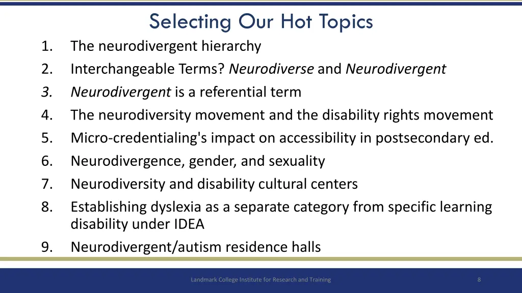 selecting our hot topics the neurodivergent