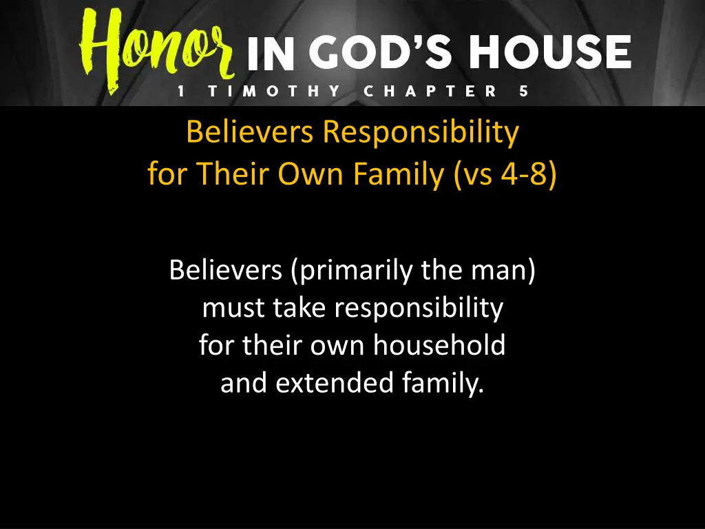 believers responsibility for their own family
