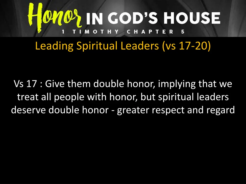 leading spiritual leaders vs 17 20 1