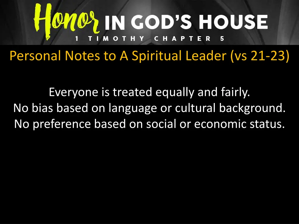 personal notes to a spiritual leader vs 21 23 1