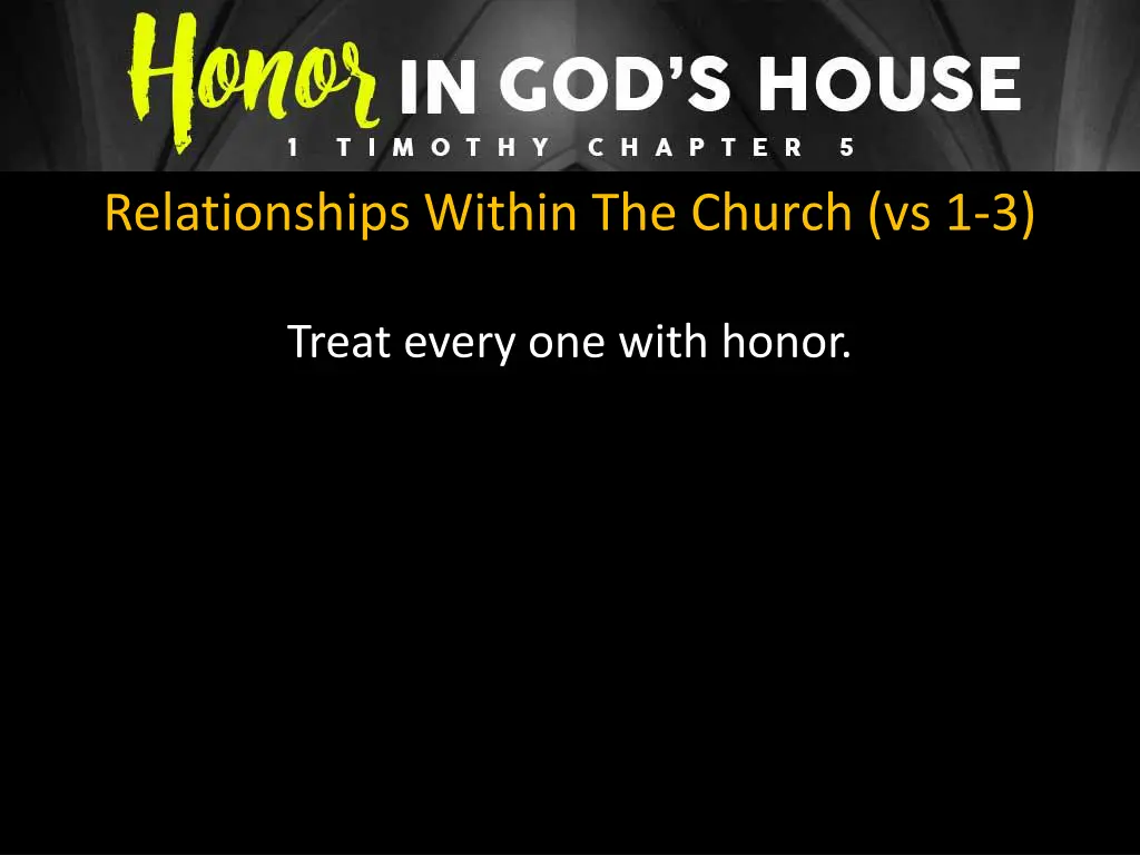 relationships within the church vs 1 3
