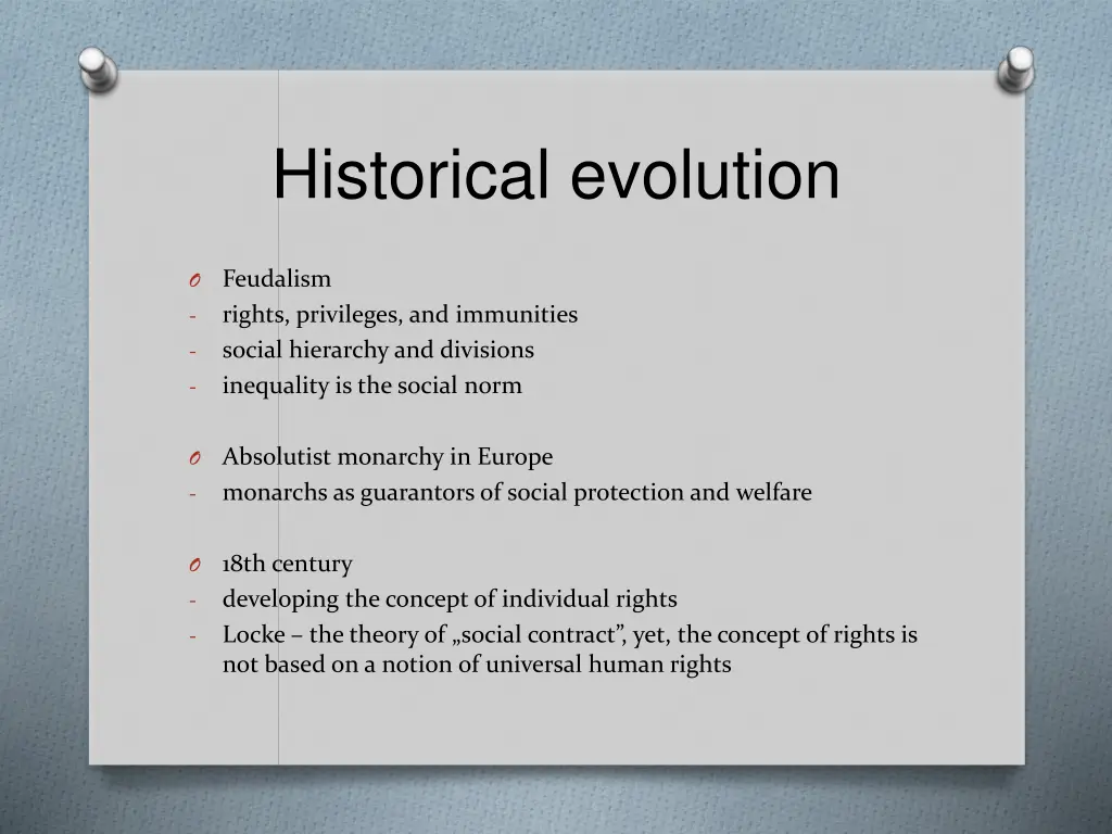 historical evolution