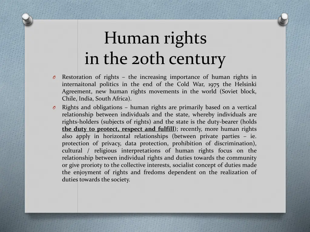 human rights in the 20th century