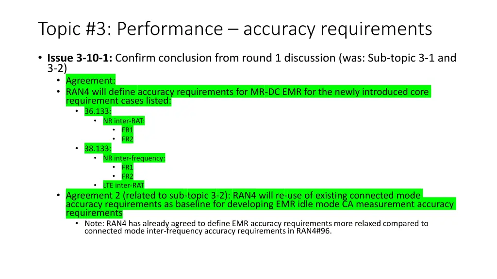 topic 3 performance accuracy requirements