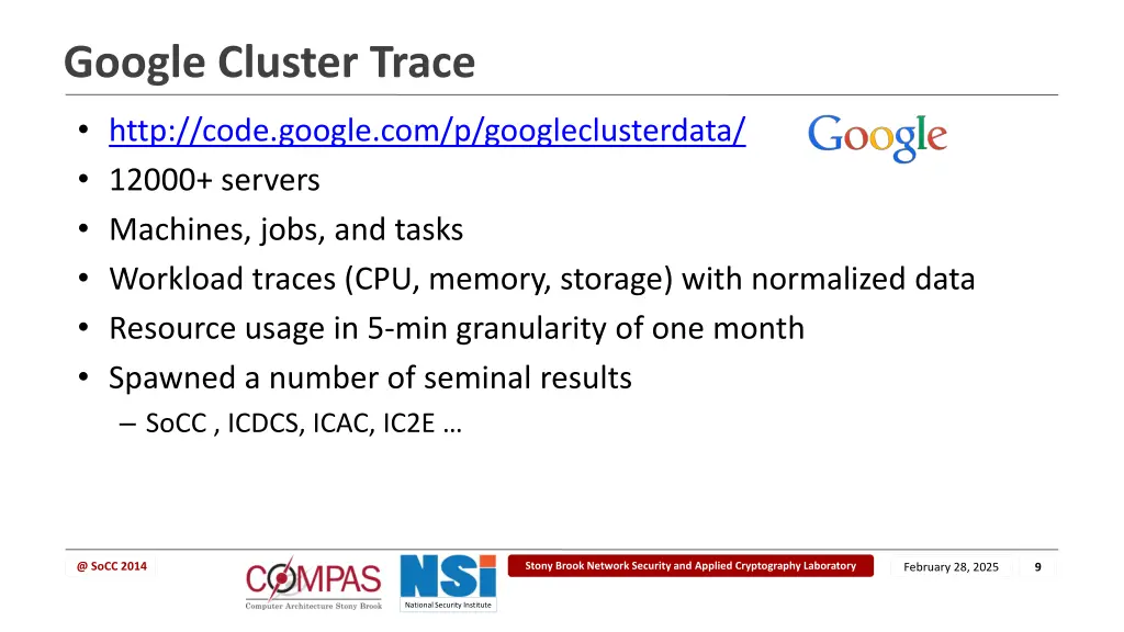 google cluster trace
