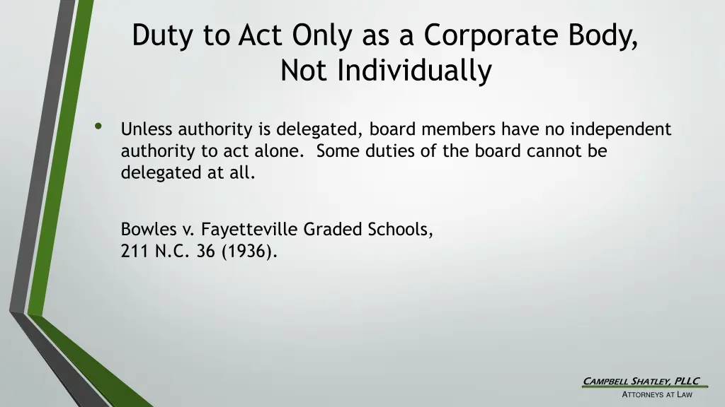 duty to act only as a corporate body 1