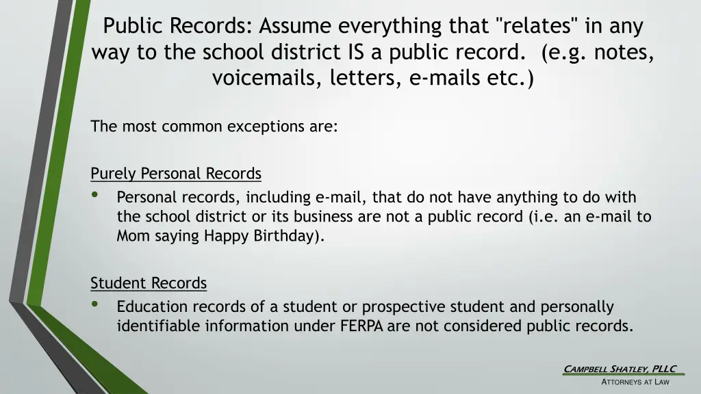 public records assume everything that relates