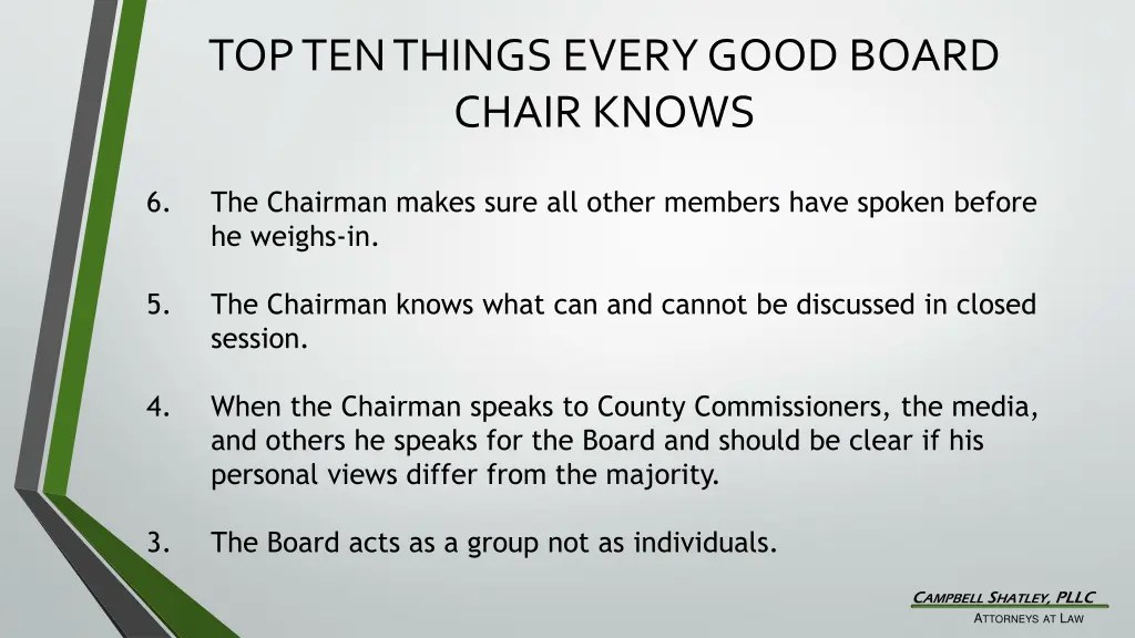top ten things every good board chair knows 1