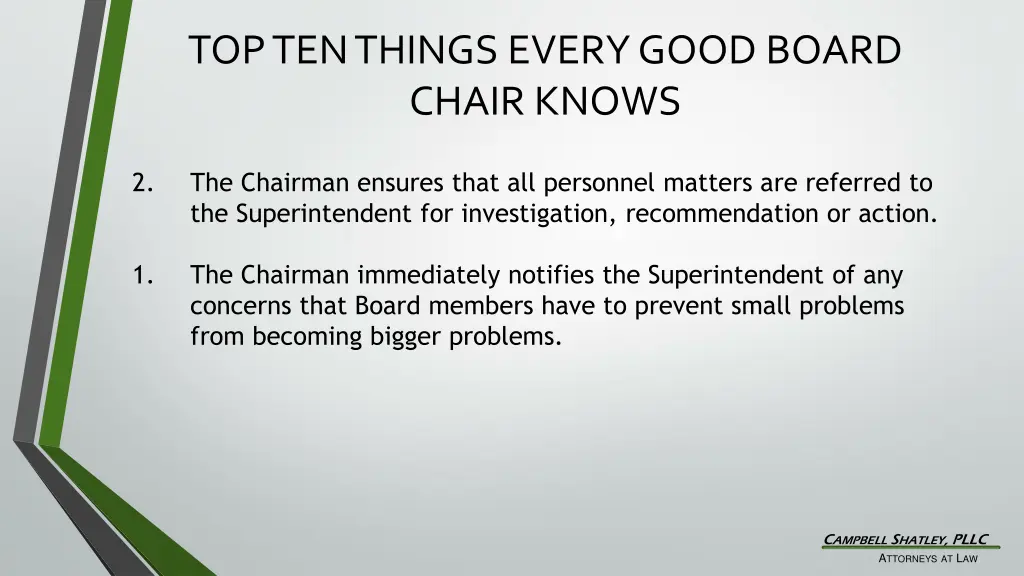 top ten things every good board chair knows 2