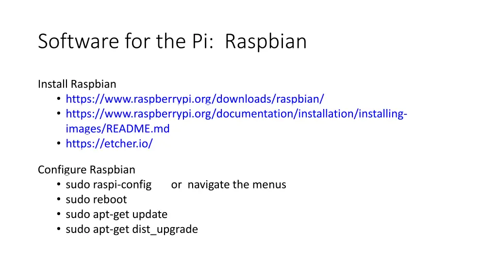 software for the pi raspbian