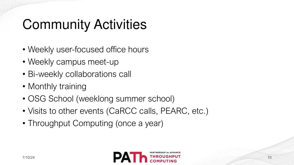community activities