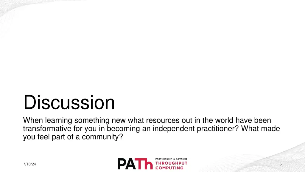 discussion when learning something new what