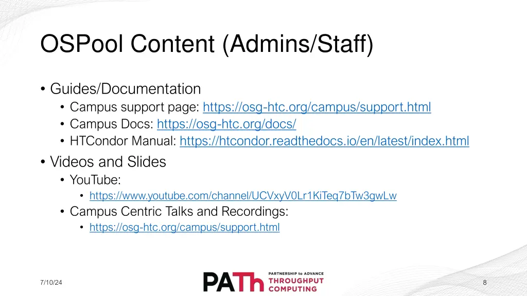 ospool content admins staff