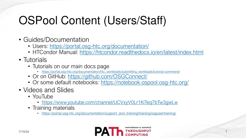 ospool content users staff