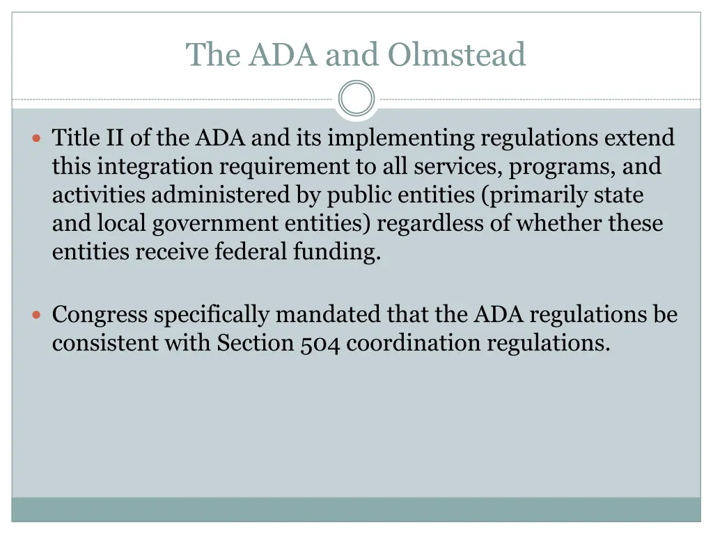 the ada and olmstead