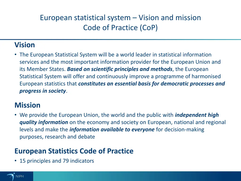 european statistical system vision and mission