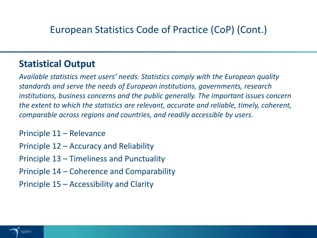 european statistics code of practice cop cont 1