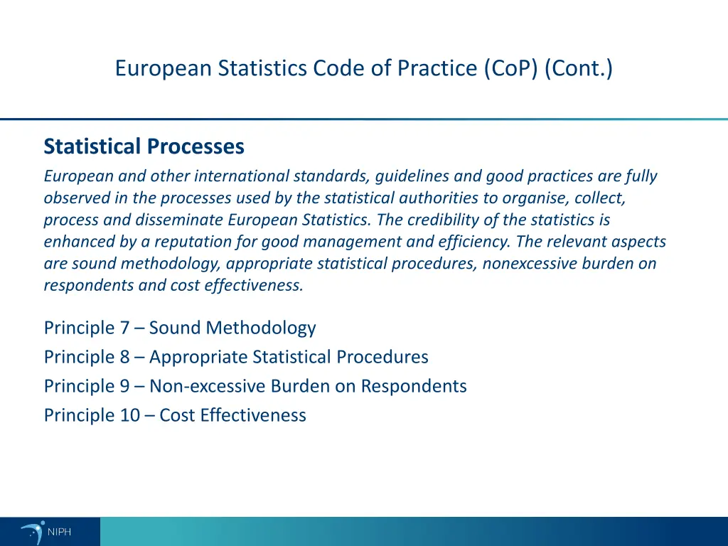 european statistics code of practice cop cont