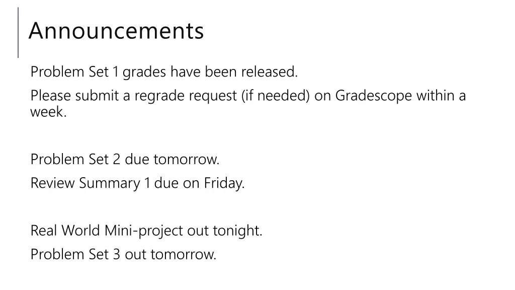 announcements