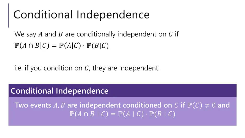 conditional independence 1