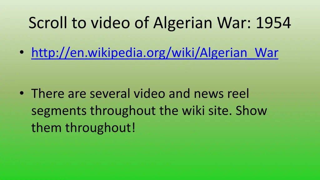 scroll to video of algerian war 1954