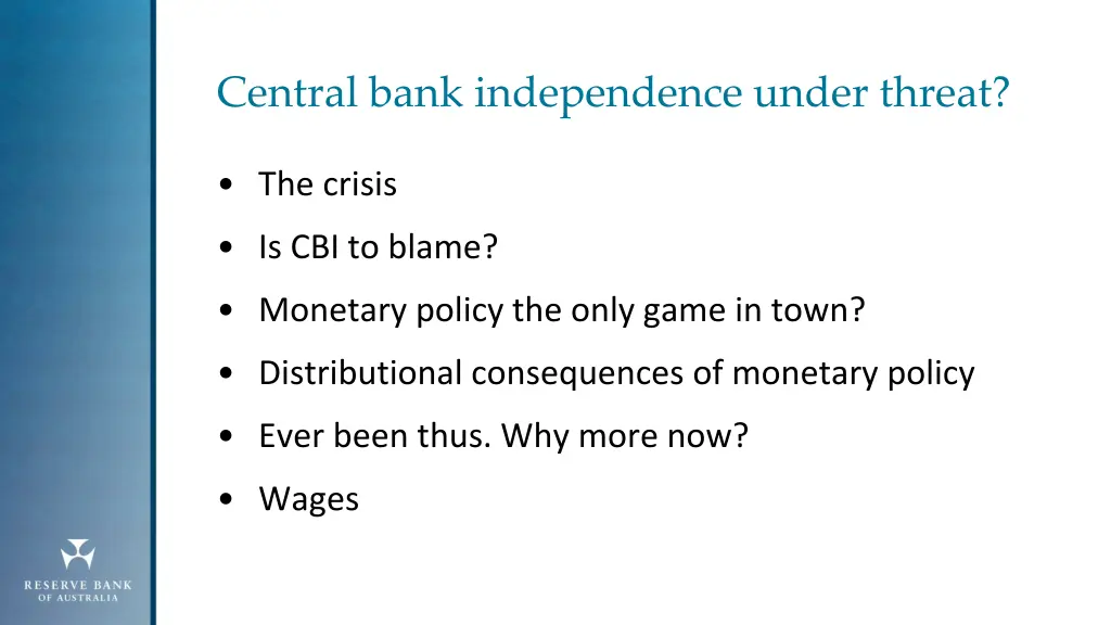 central bank independence under threat