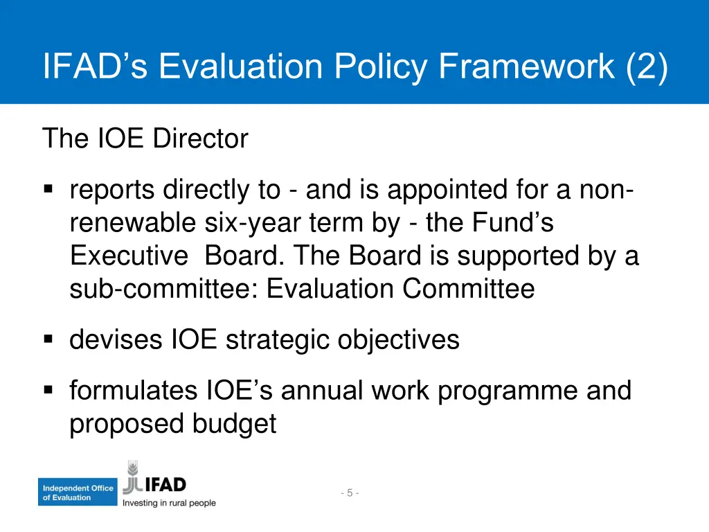 ifad s evaluation policy framework 2