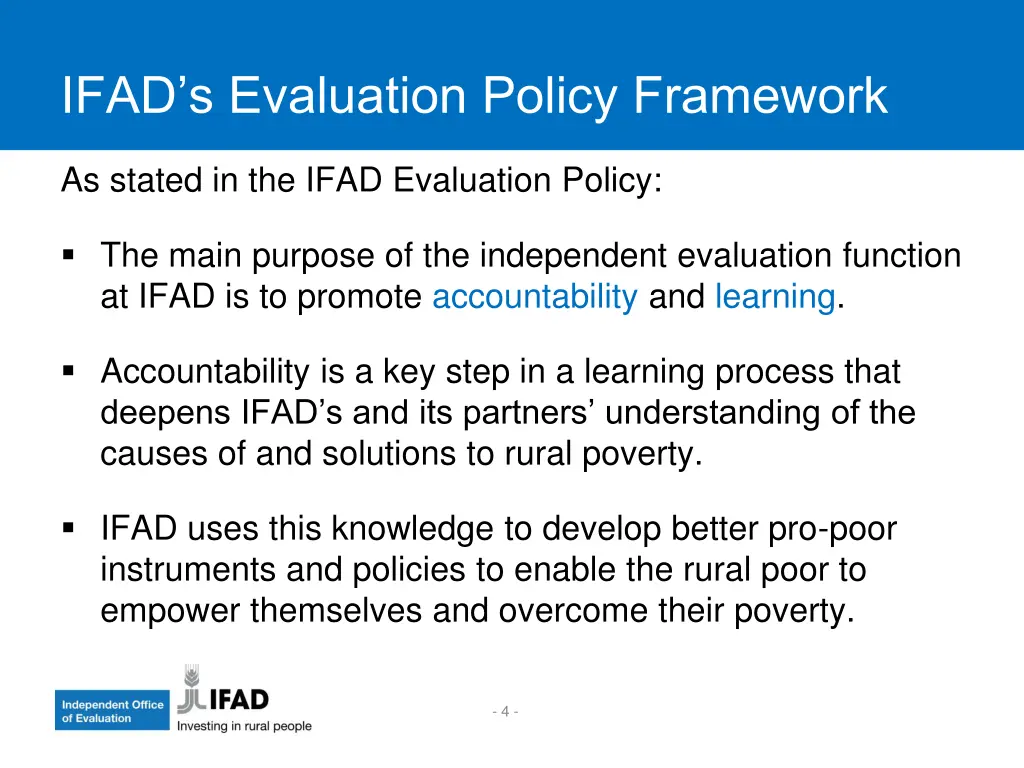 ifad s evaluation policy framework