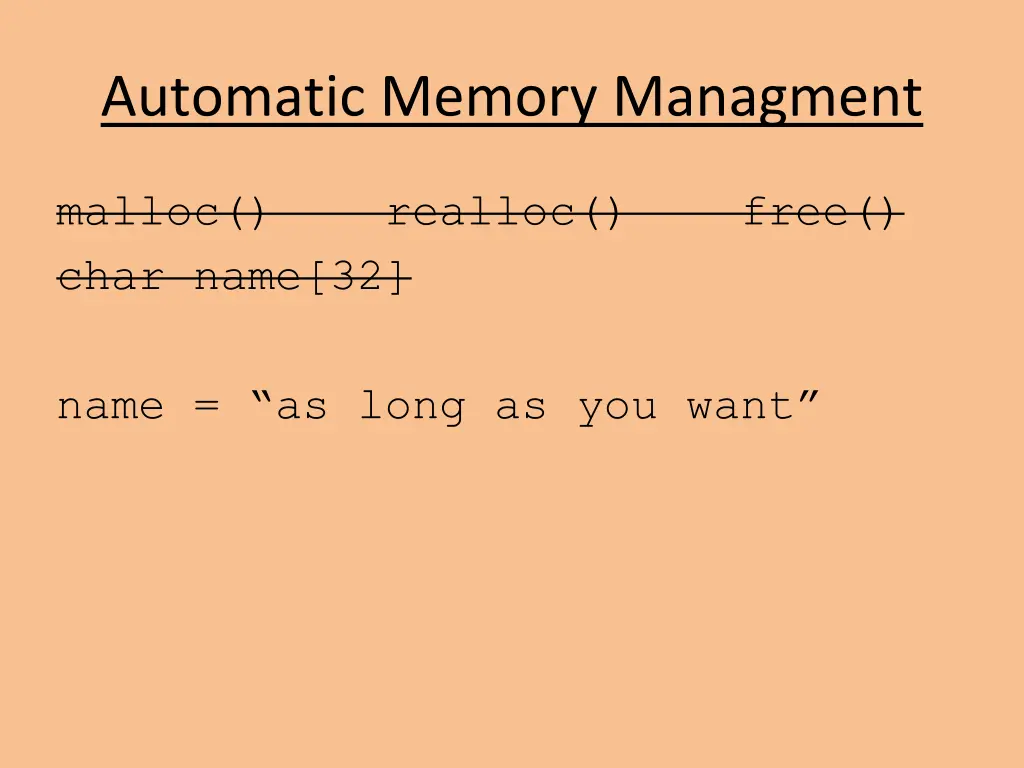 automatic memory managment