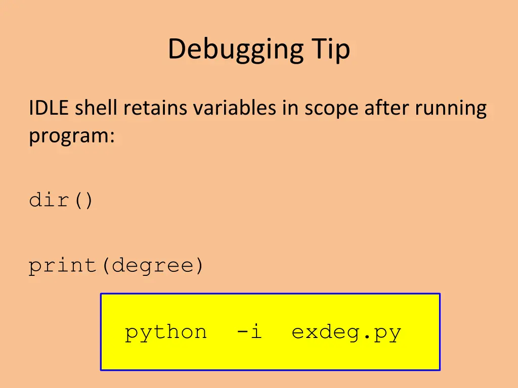 debugging tip