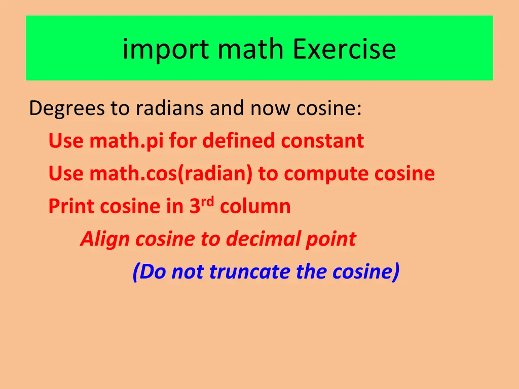 import math exercise