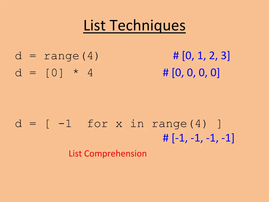list techniques