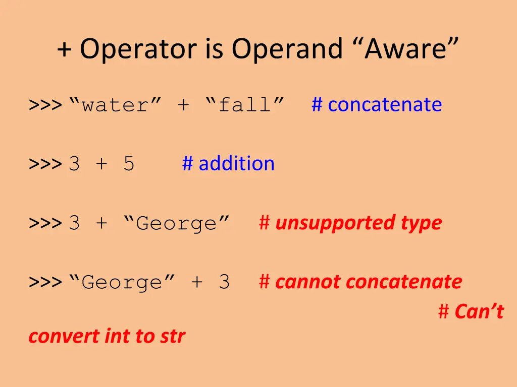 operator is operand aware