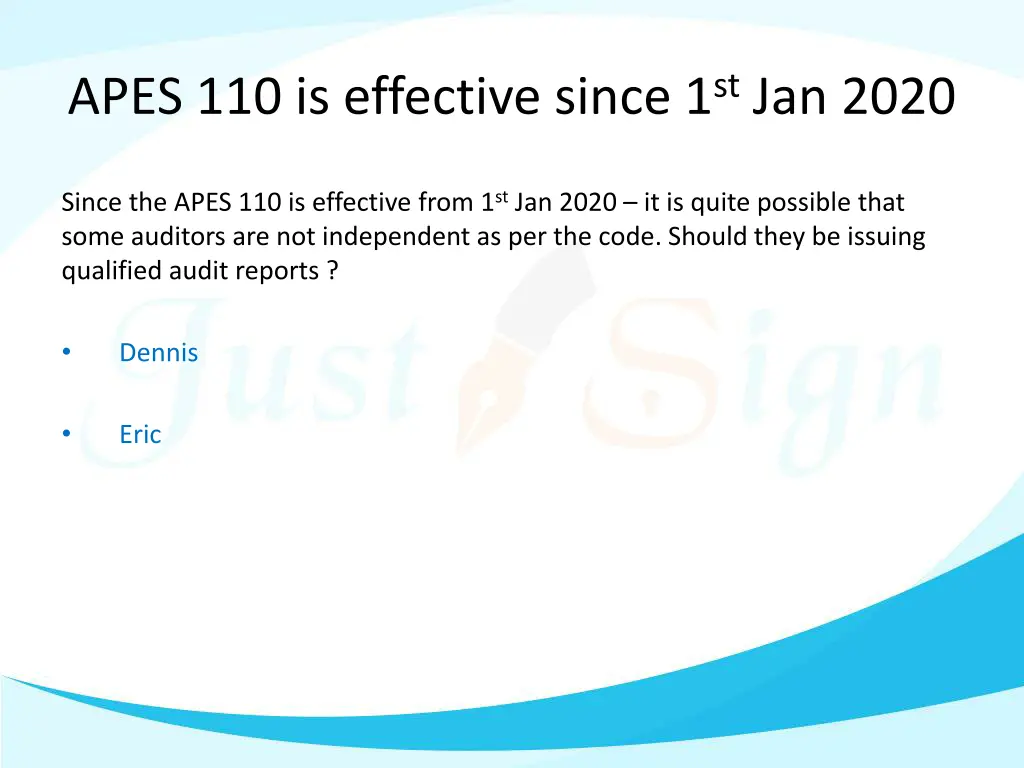 apes 110 is effective since 1 st jan 2020