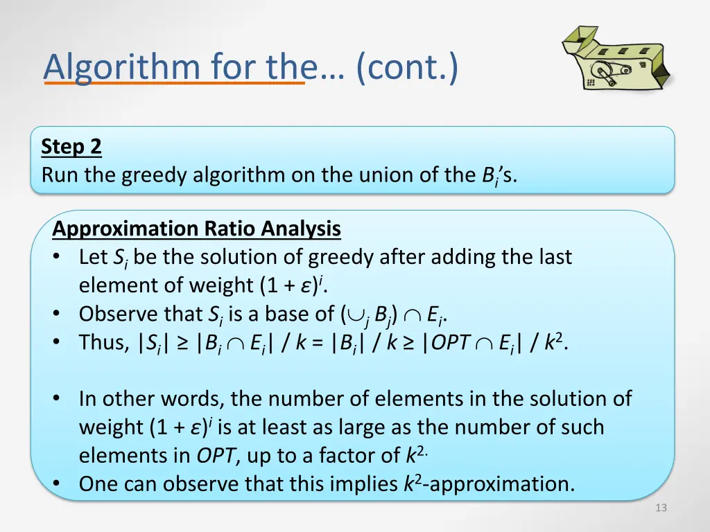 algorithm for the cont