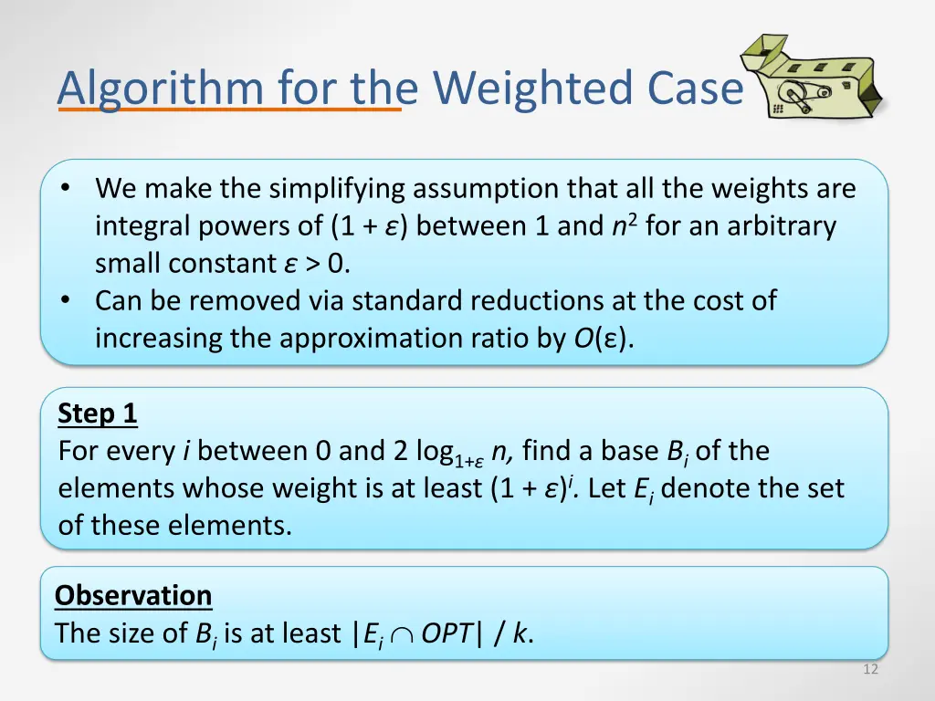 algorithm for the weighted case