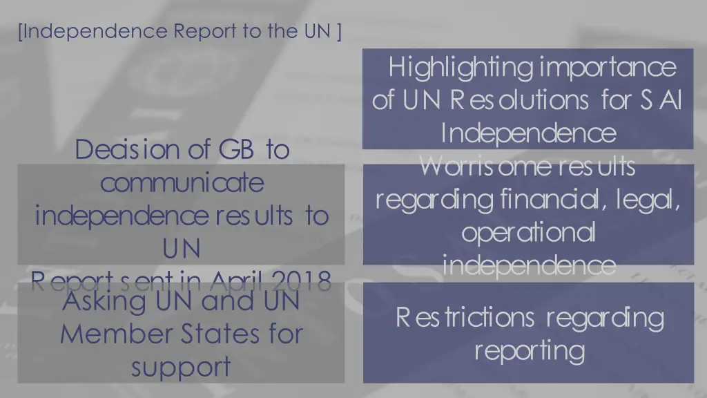 independence report to the un
