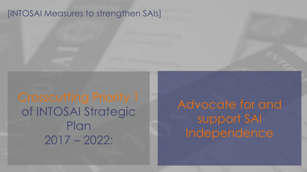 intosai measures to strengthen sais