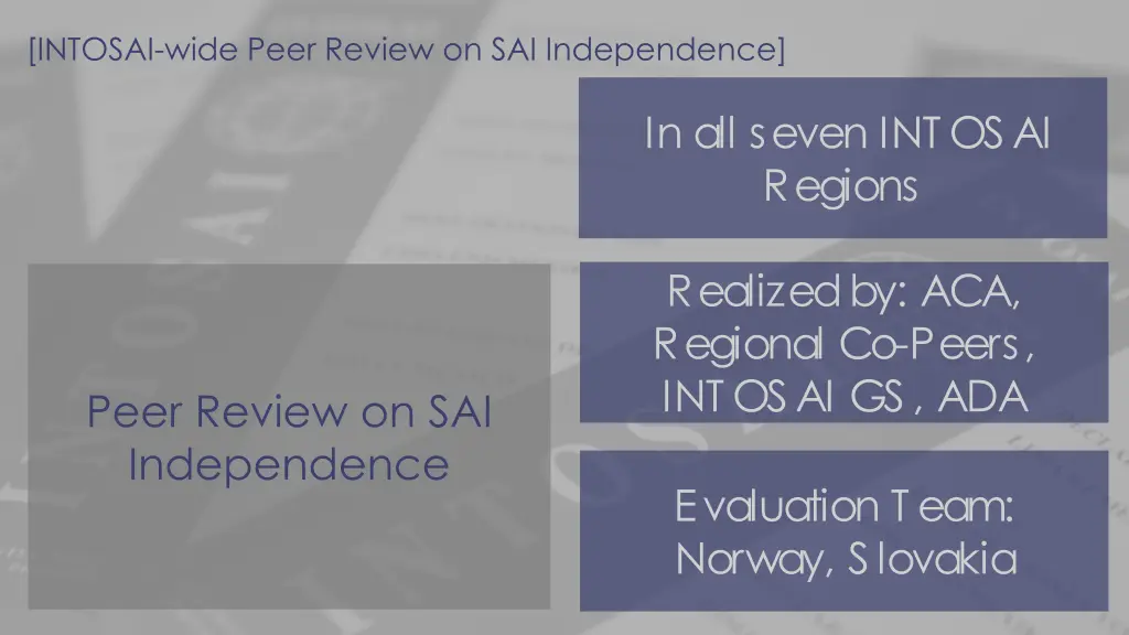 intosai wide peer review on sai independence