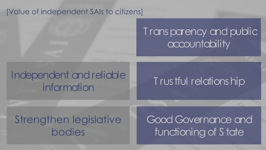 value of independent sais to citizens