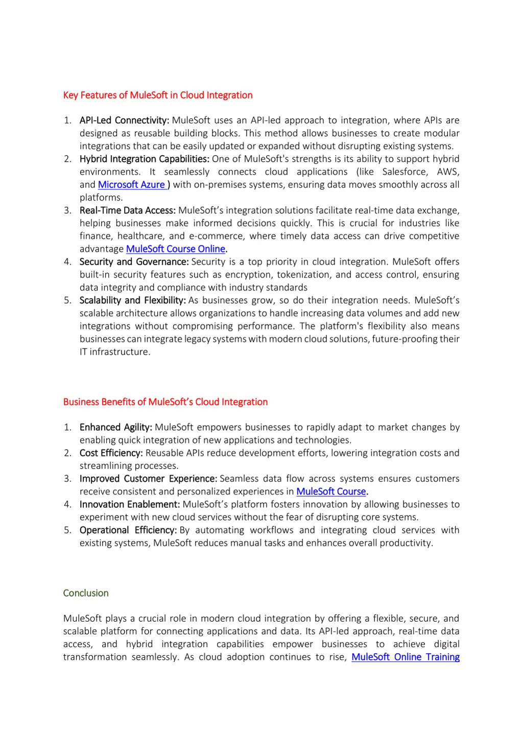 k key ey features features of of mulesoft