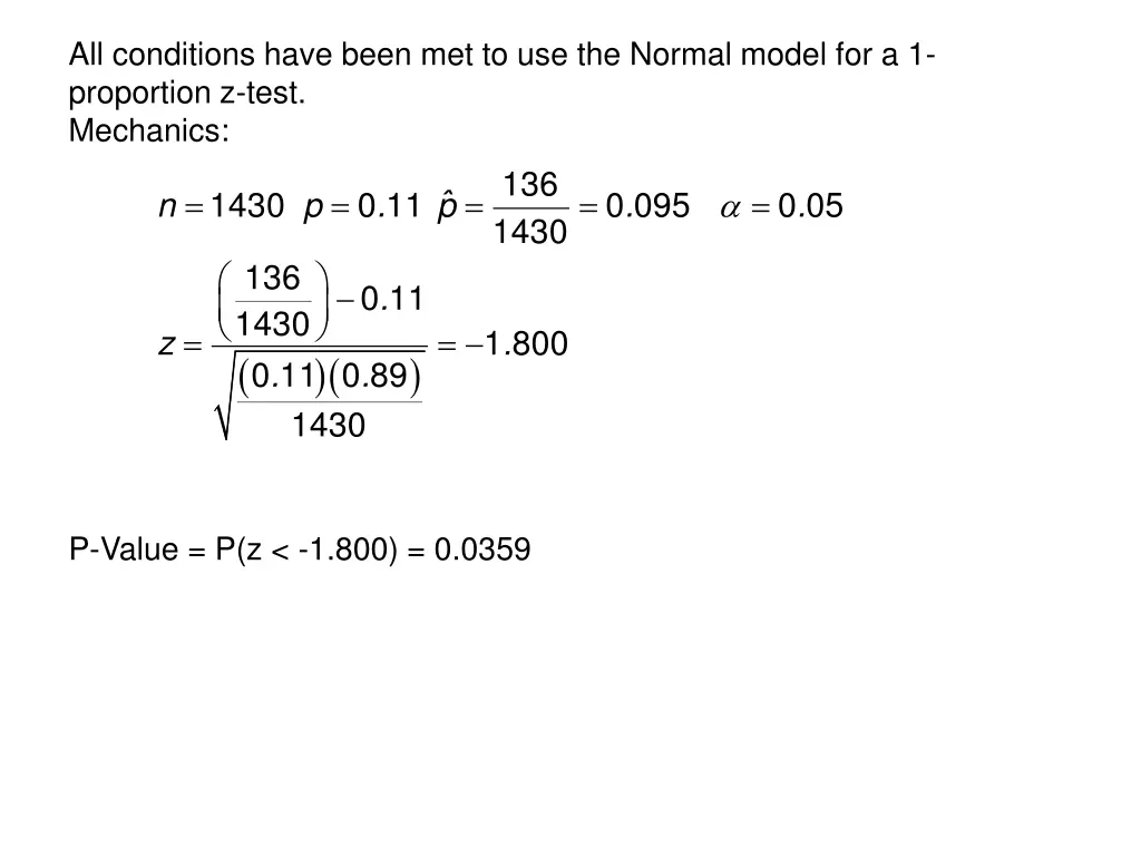 all conditions have been met to use the normal