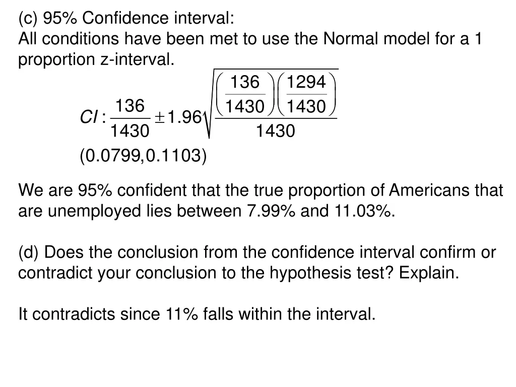 c 95 confidence interval all conditions have been