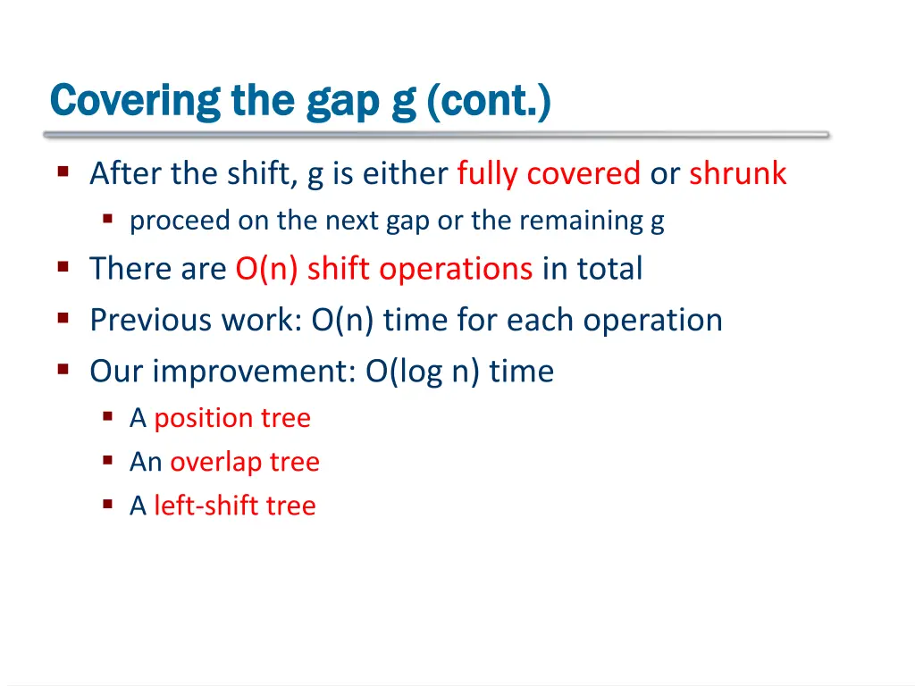 covering the gap covering the gap g cont
