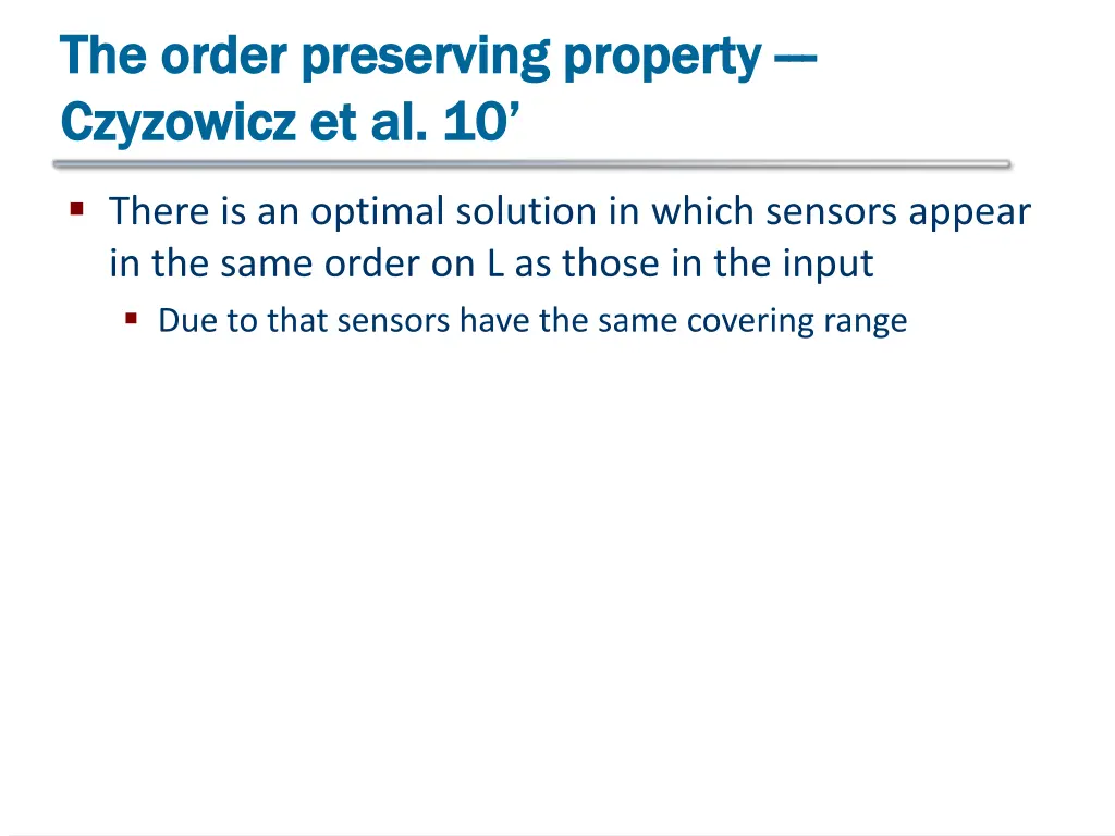 the order preserving property the order