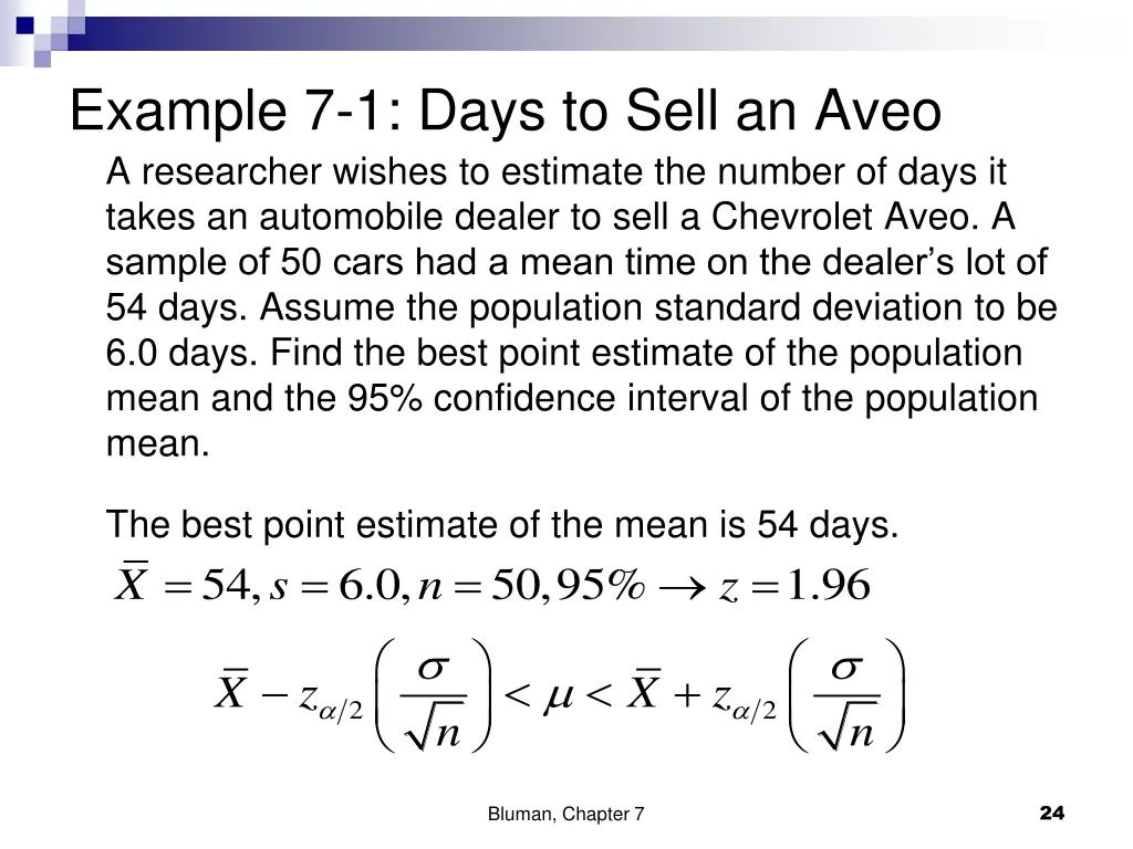 example 7 1 days to sell an aveo a researcher