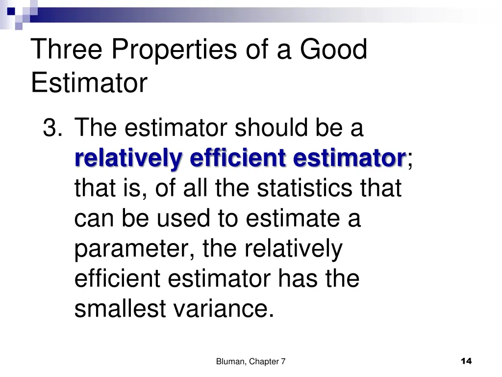 three properties of a good estimator 2
