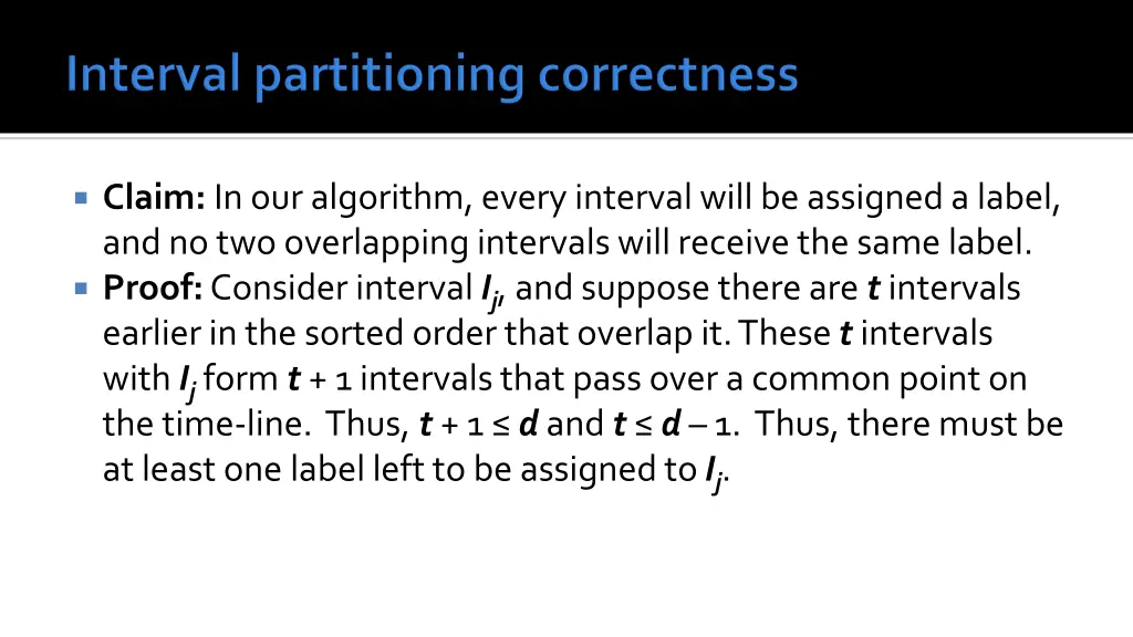 claim in our algorithm every interval will