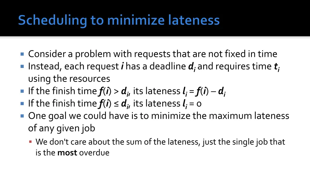 consider a problem with requests that