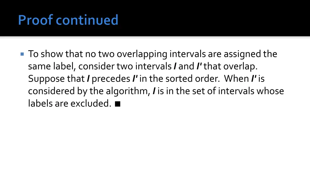 to show that no two overlapping intervals